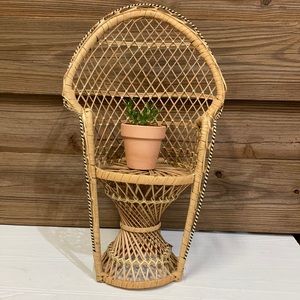 Vintage Peacock Rattan Chair